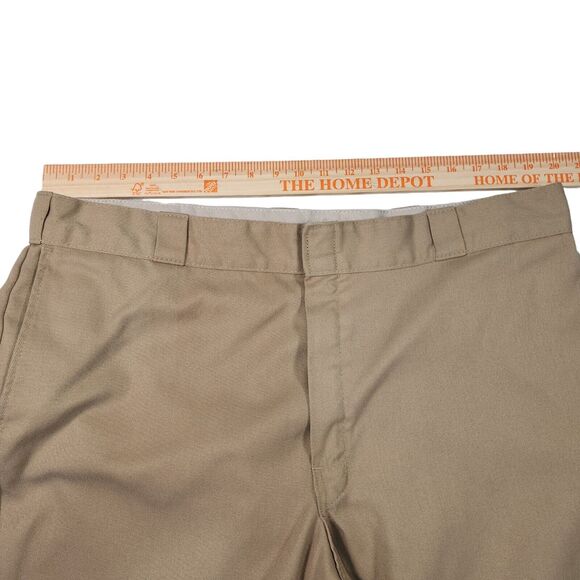DICKIES 874 Regular Fit Flex Pants Men Size W42 L30 Chino Talon Zipper Tan - Picture 9 of 11